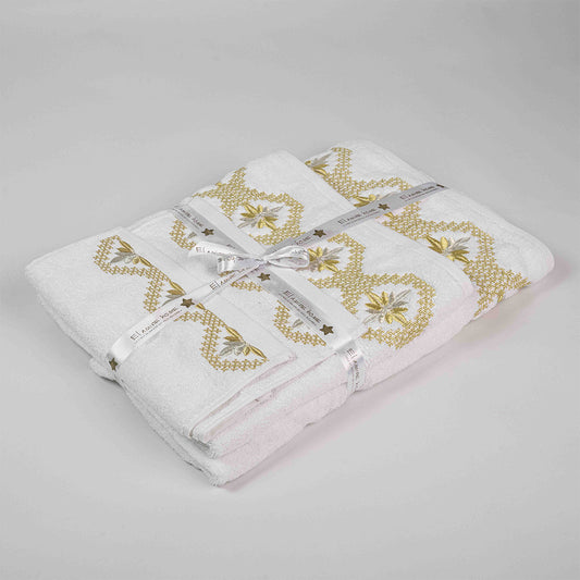 Pack de 4 serviettes brodées dans leur housse brodée