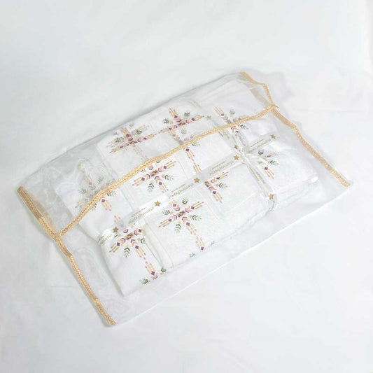 Pack de 4 serviettes brodées dans leur housse brodée