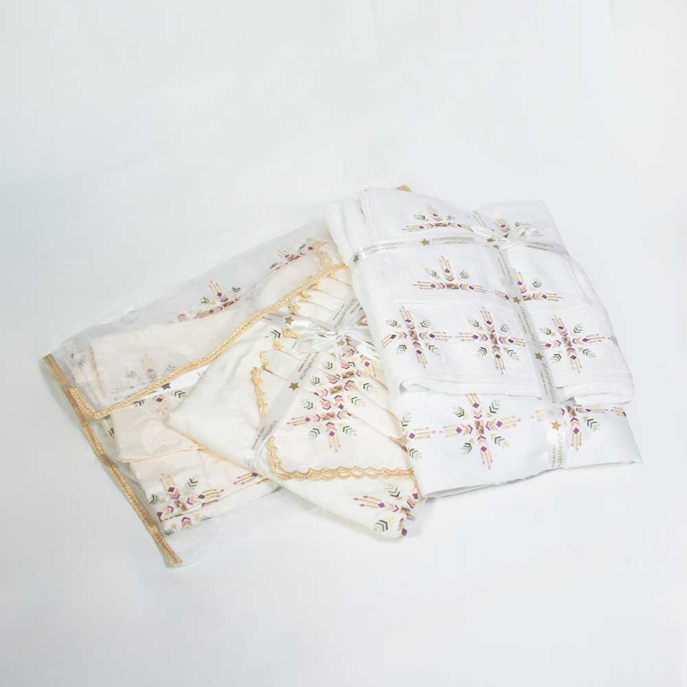 Pack Trousseaux  mariée broderie  légère Complet