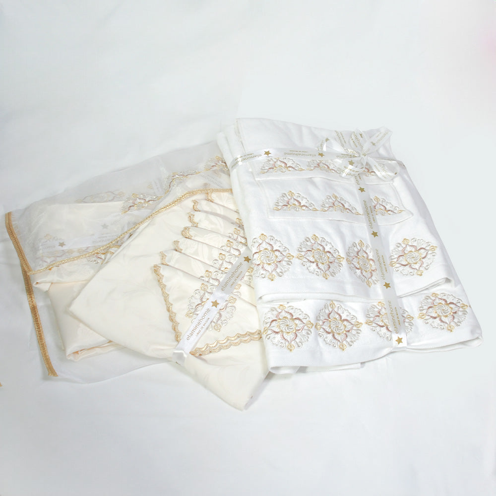 Pack Trousseaux  mariée broderie  légère Complet