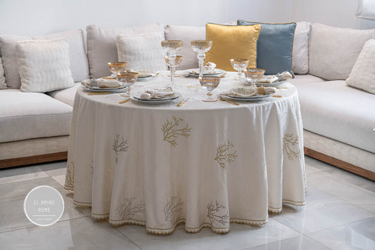 Nappe brodée ronde - Collection Yasmina