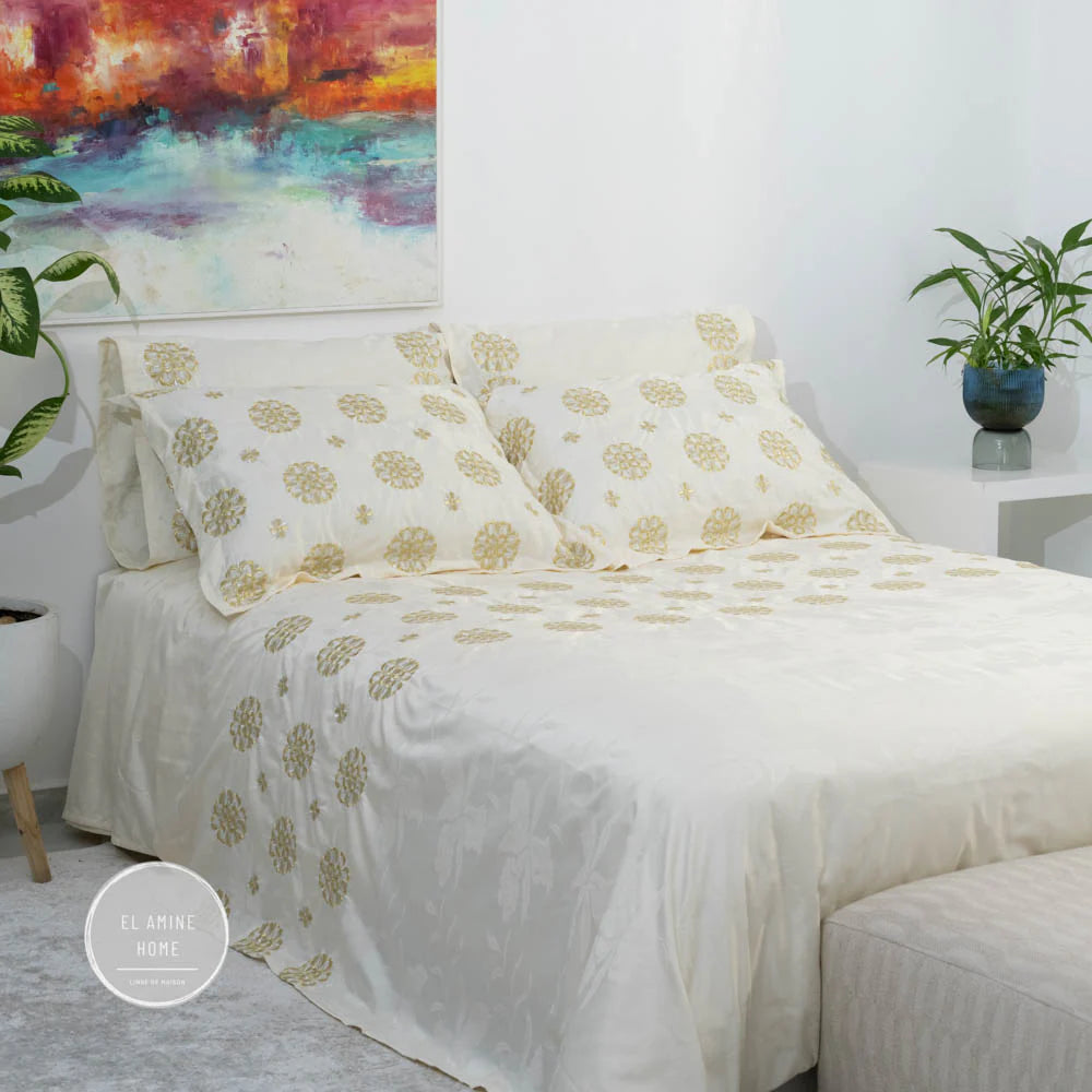 Parure de lit brodée - Collection Fleur de lys