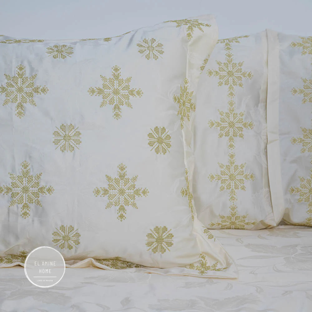 Parure de lit brodée - Collection Ghourza Snow