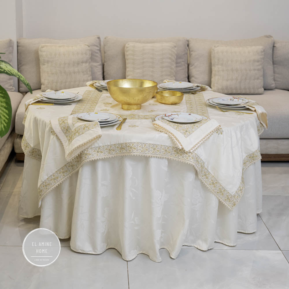Nappe brodée carrée - Collection Ghourza Fassia