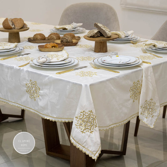 Nappe brodée rectangulaire - Collection Warda
