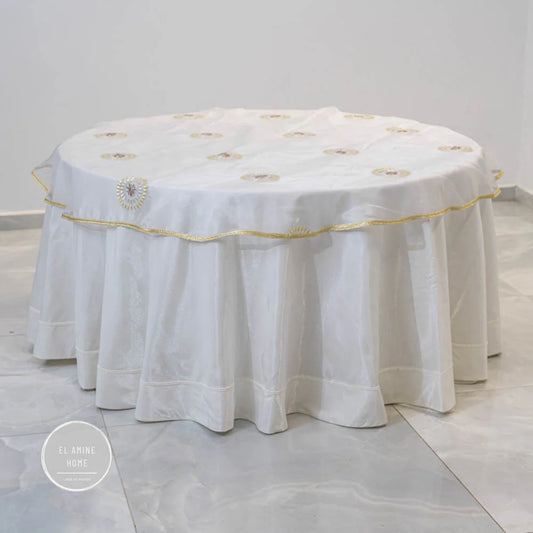 Voile de table brodé 140 cm