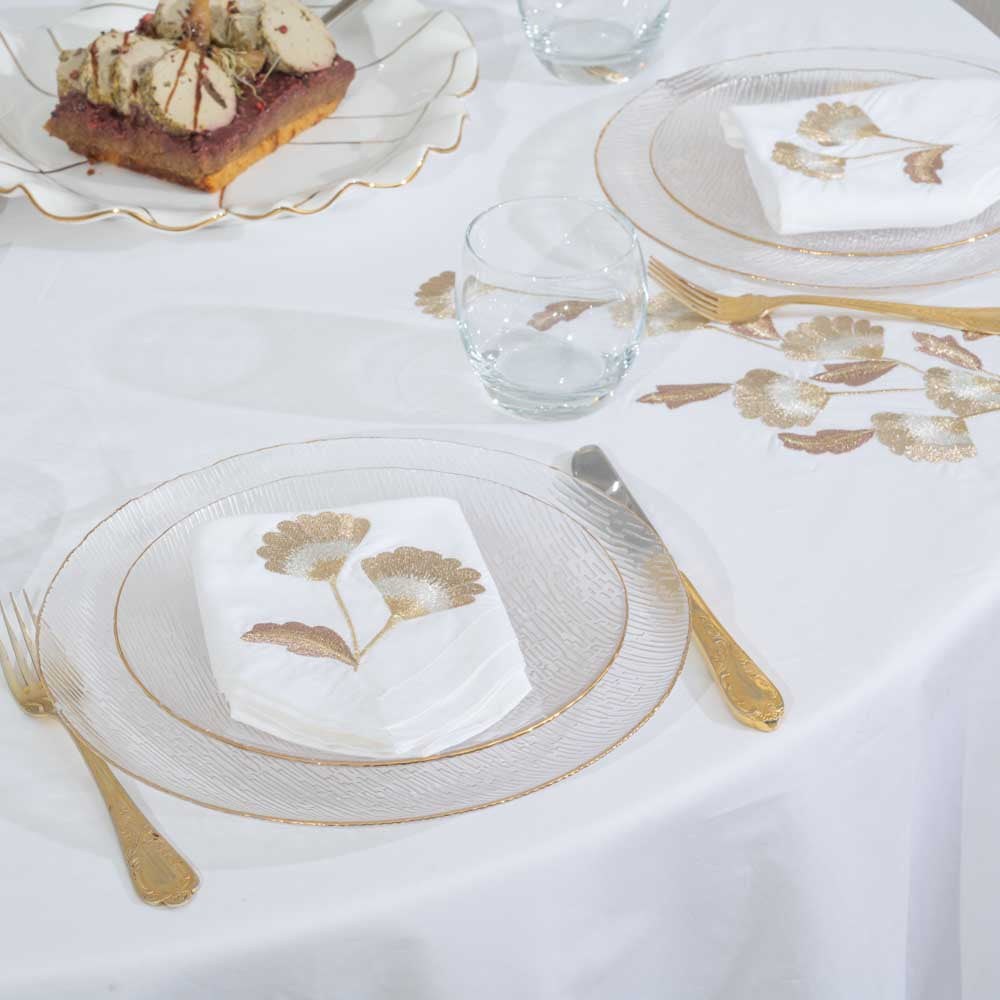 Nappe brodée ronde - Collection Dalia