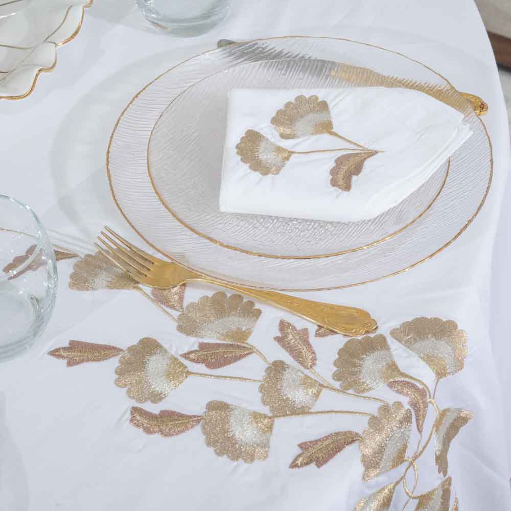 Nappe brodée ronde - Collection Dalia