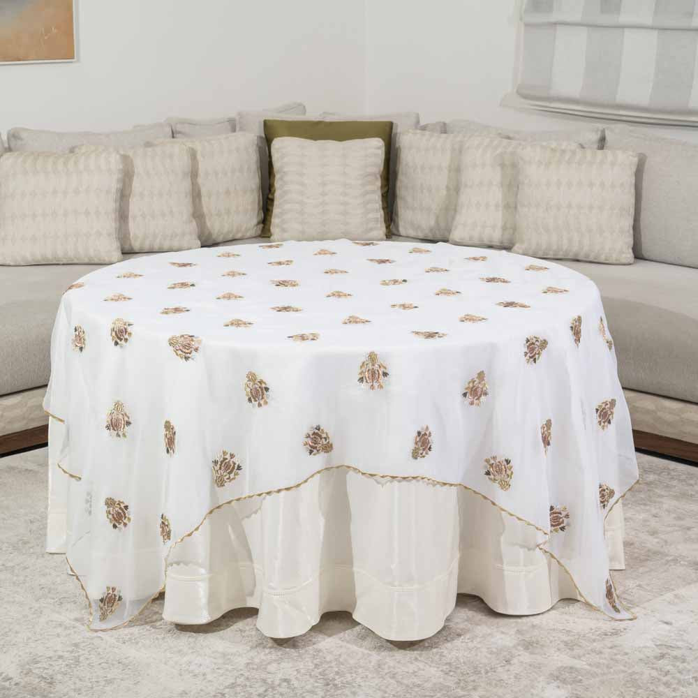 Voile brodé de table Taajira Tradition de Tétouan