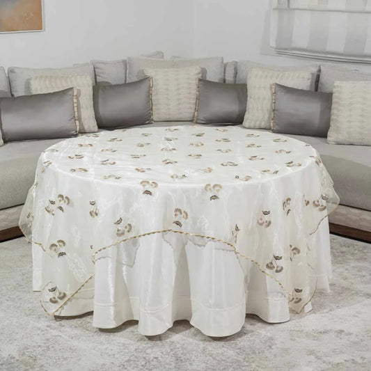 Voile de table brodé 140 cm