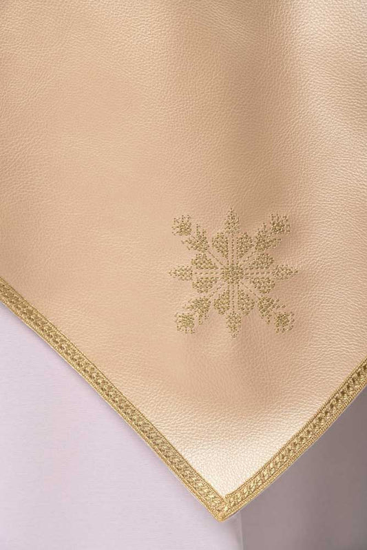 Nappe brodée simili cuir rectangulaire ou carré