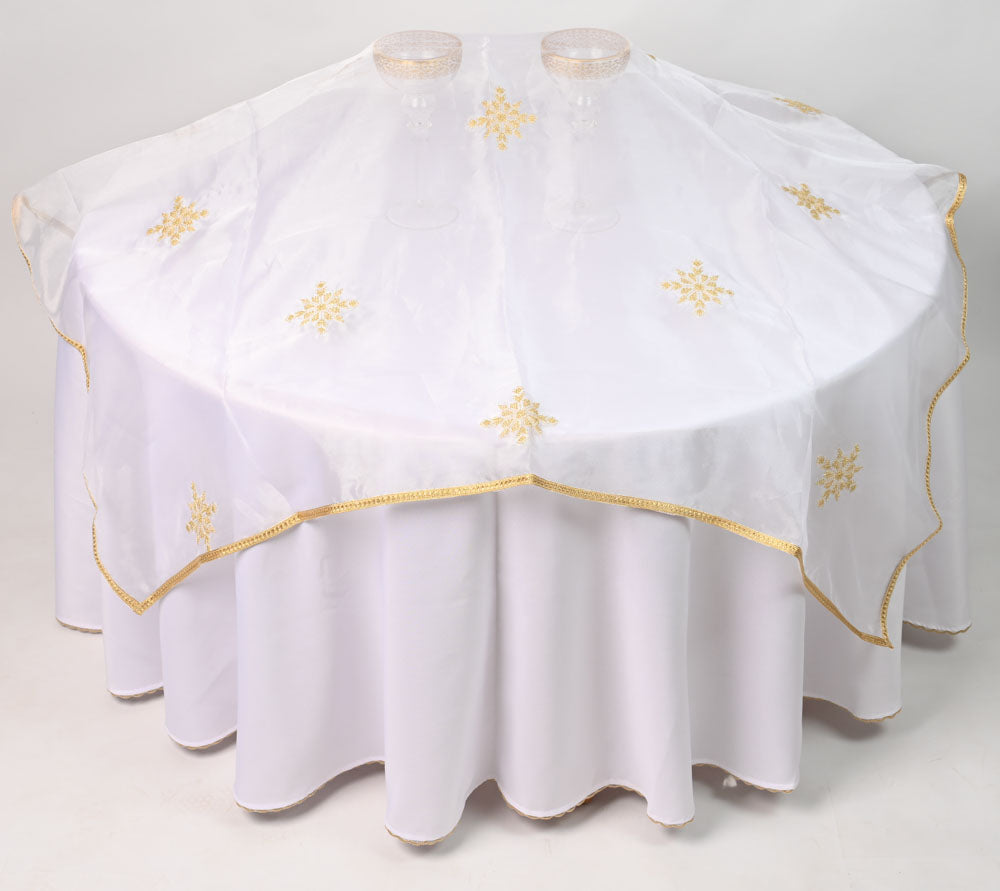 Voile de table brodé 140 cm
