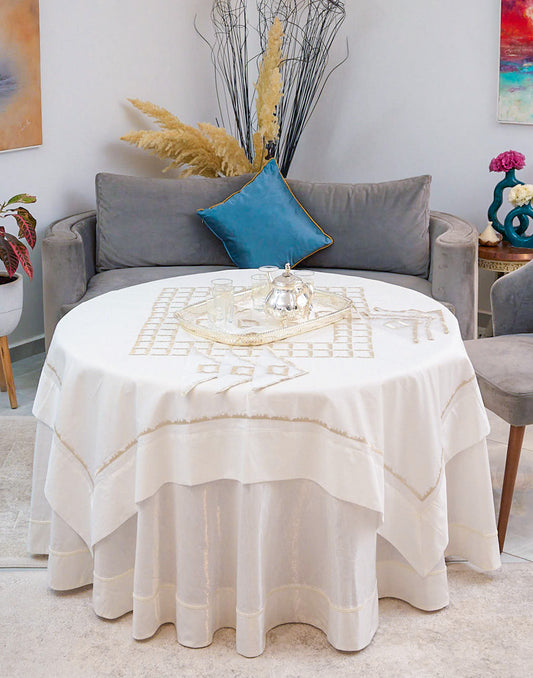 Nappe brodée carrée - Collection Prestige