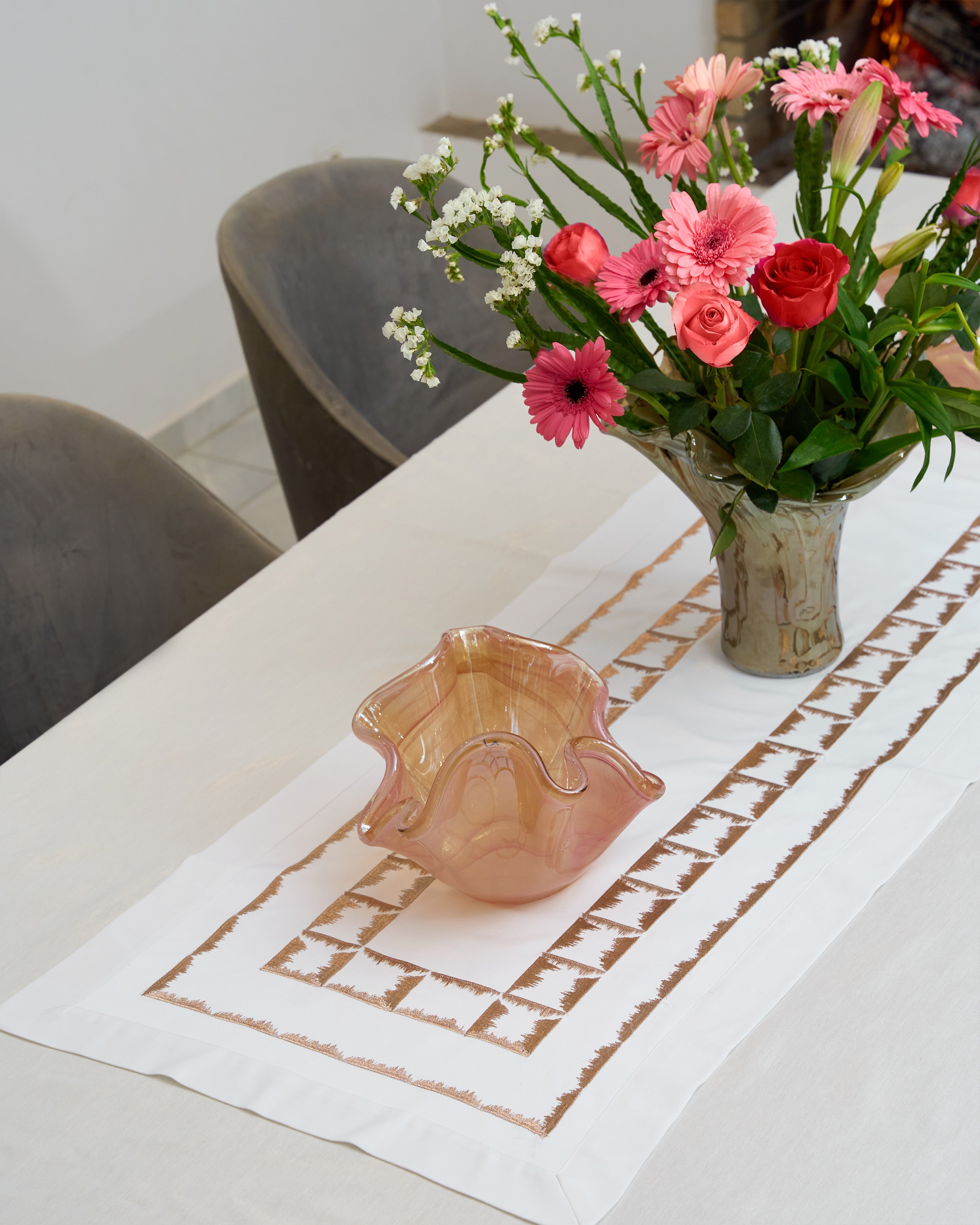 Chemin de table brodé - Collection Prestige