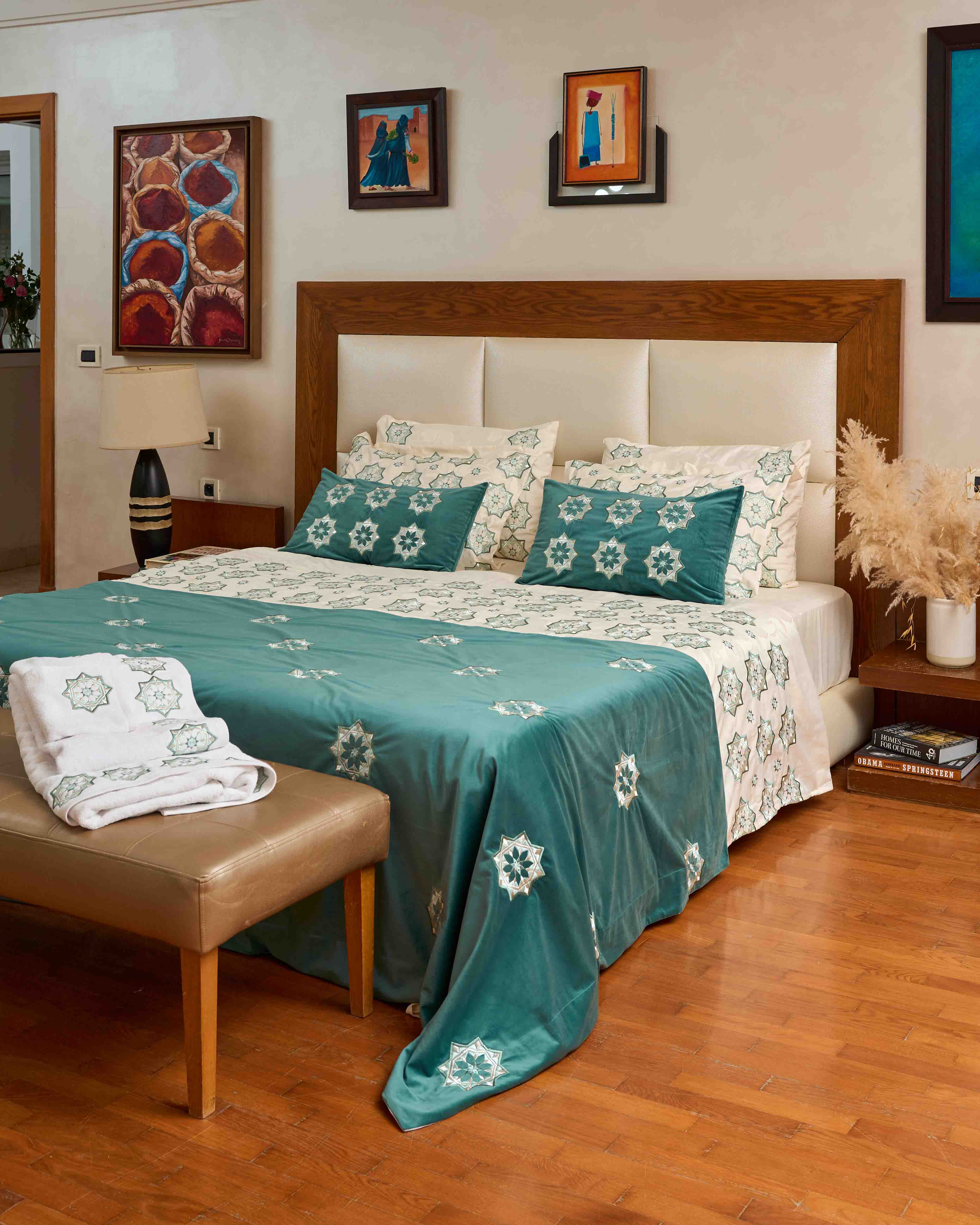 Jetée de lit brodée - Collection Zellija Assilya