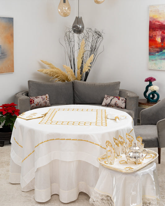 Nappe brodée carrée - Collection Prestige
