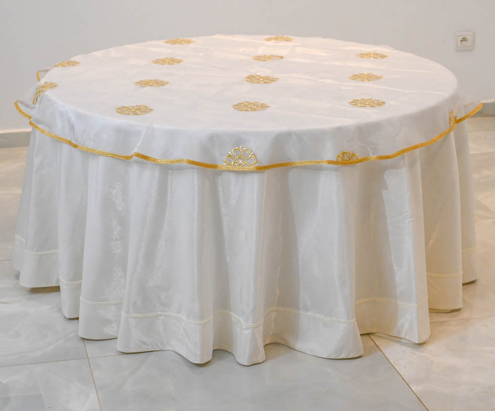 Voile de table brodé 140 cm