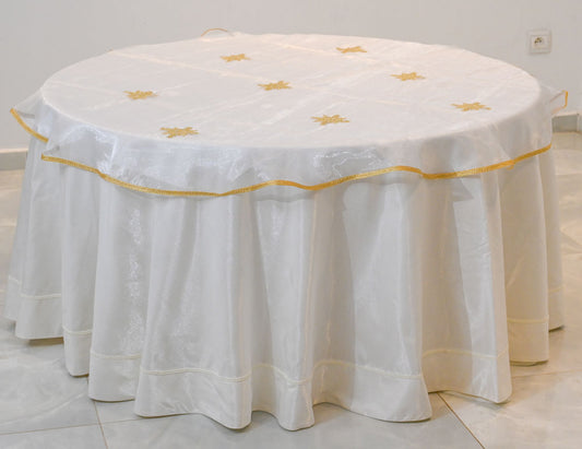 Voile de table brodé 140 cm