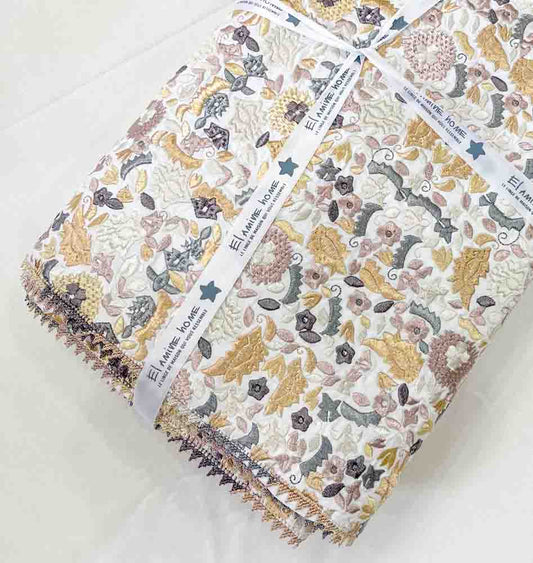 Nappe brodée carrée - Collection Taajira Tetouania