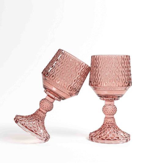 2 verres sur pied 'murano'