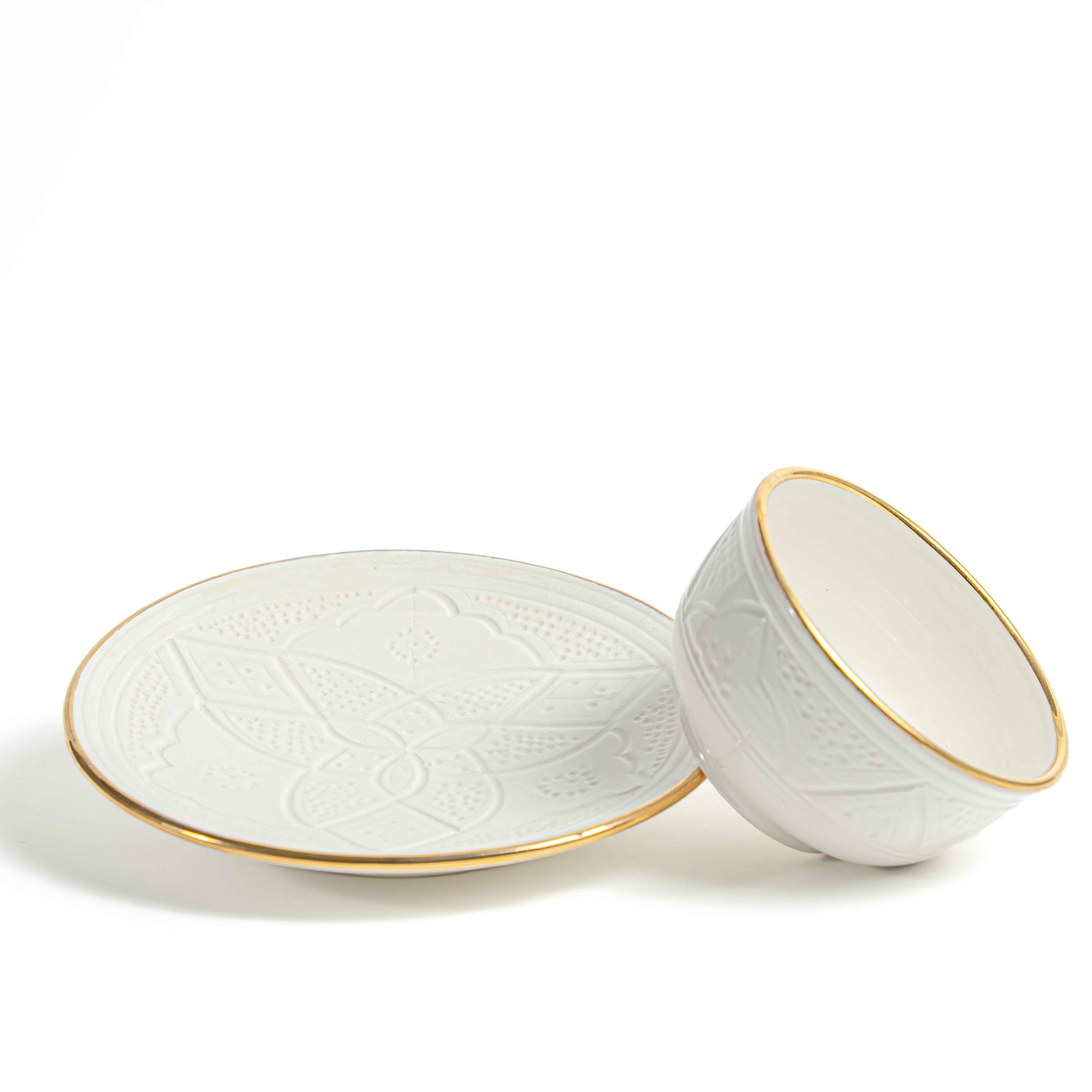 Service de table argile blanche pour 6 personnes