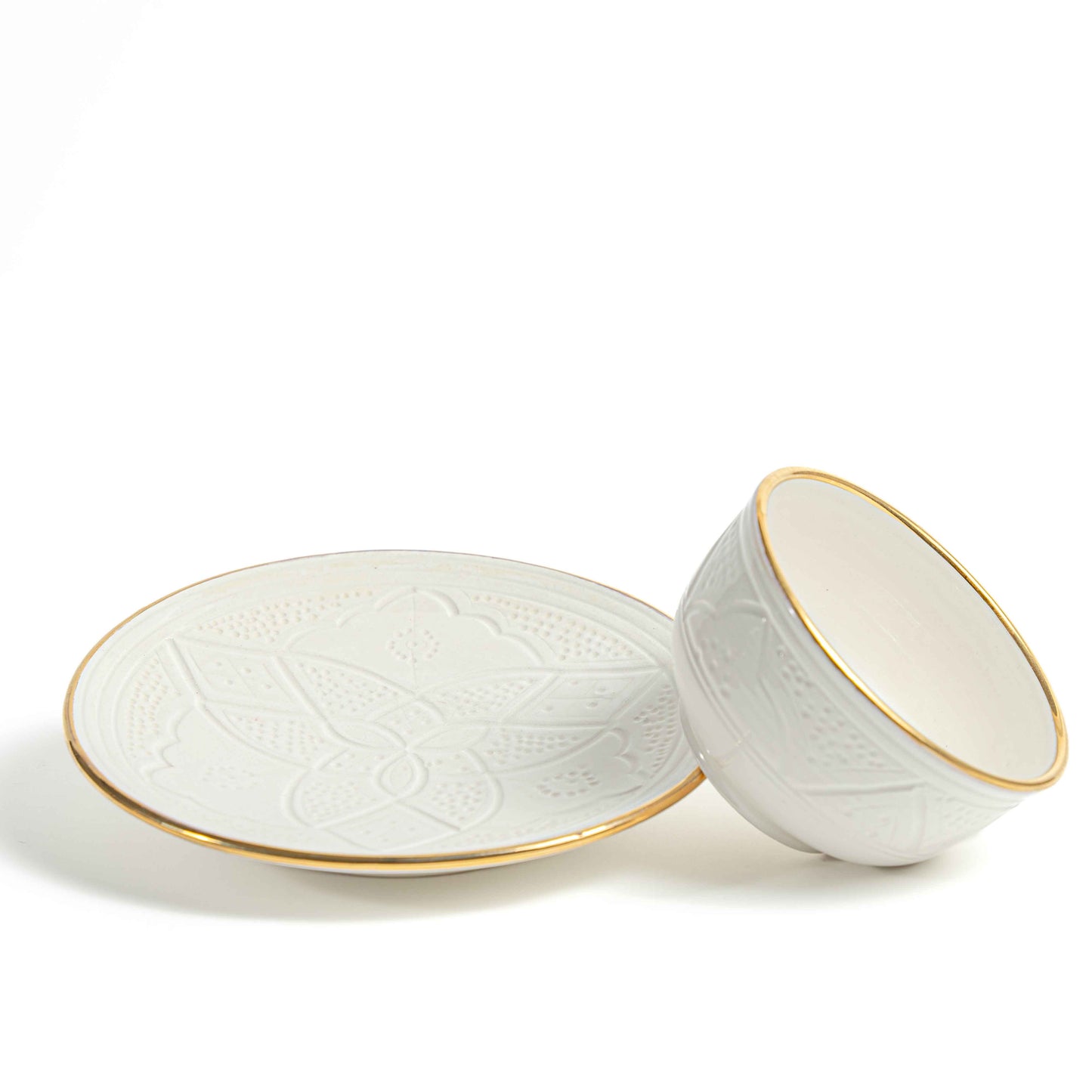 Service de table argile blanche pour 6 personnes