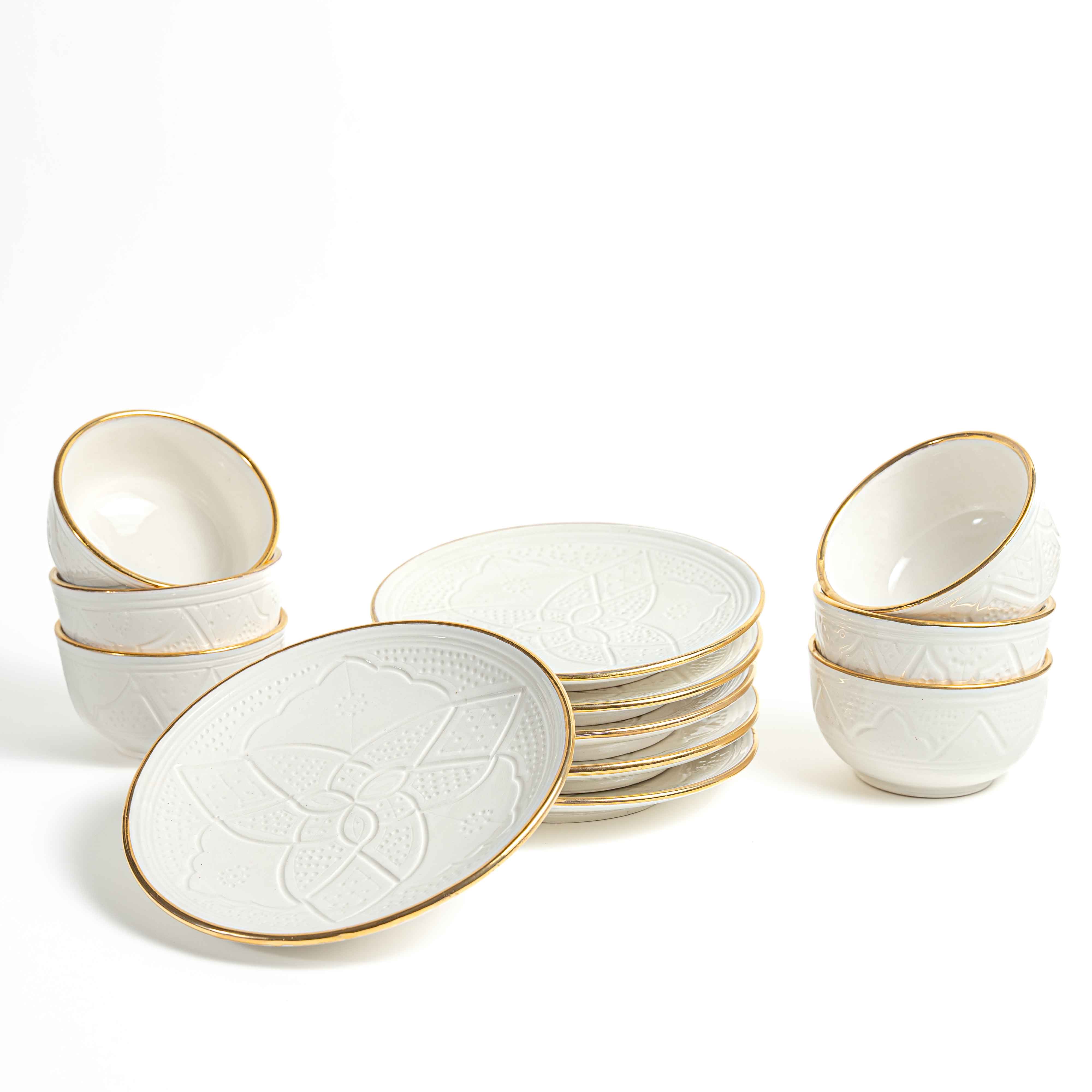 Service de table argile blanche pour 6 personnes