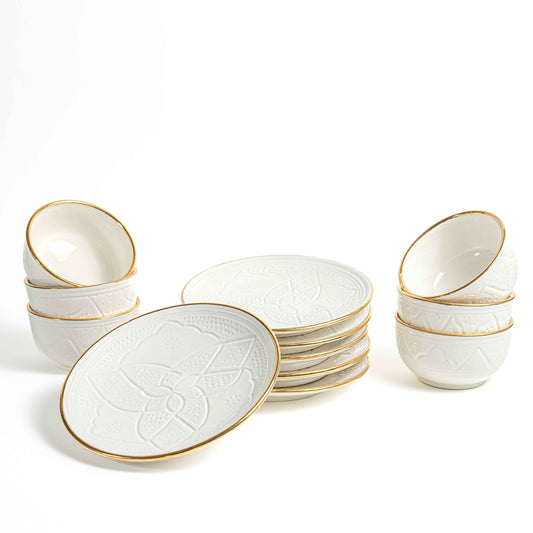 Service de table argile blanche pour 6 personnes
