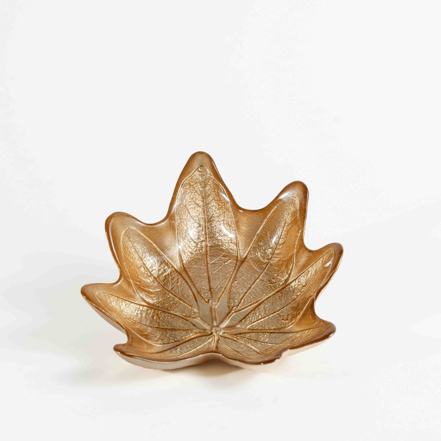 Plat Décoratif Feuille Dorée