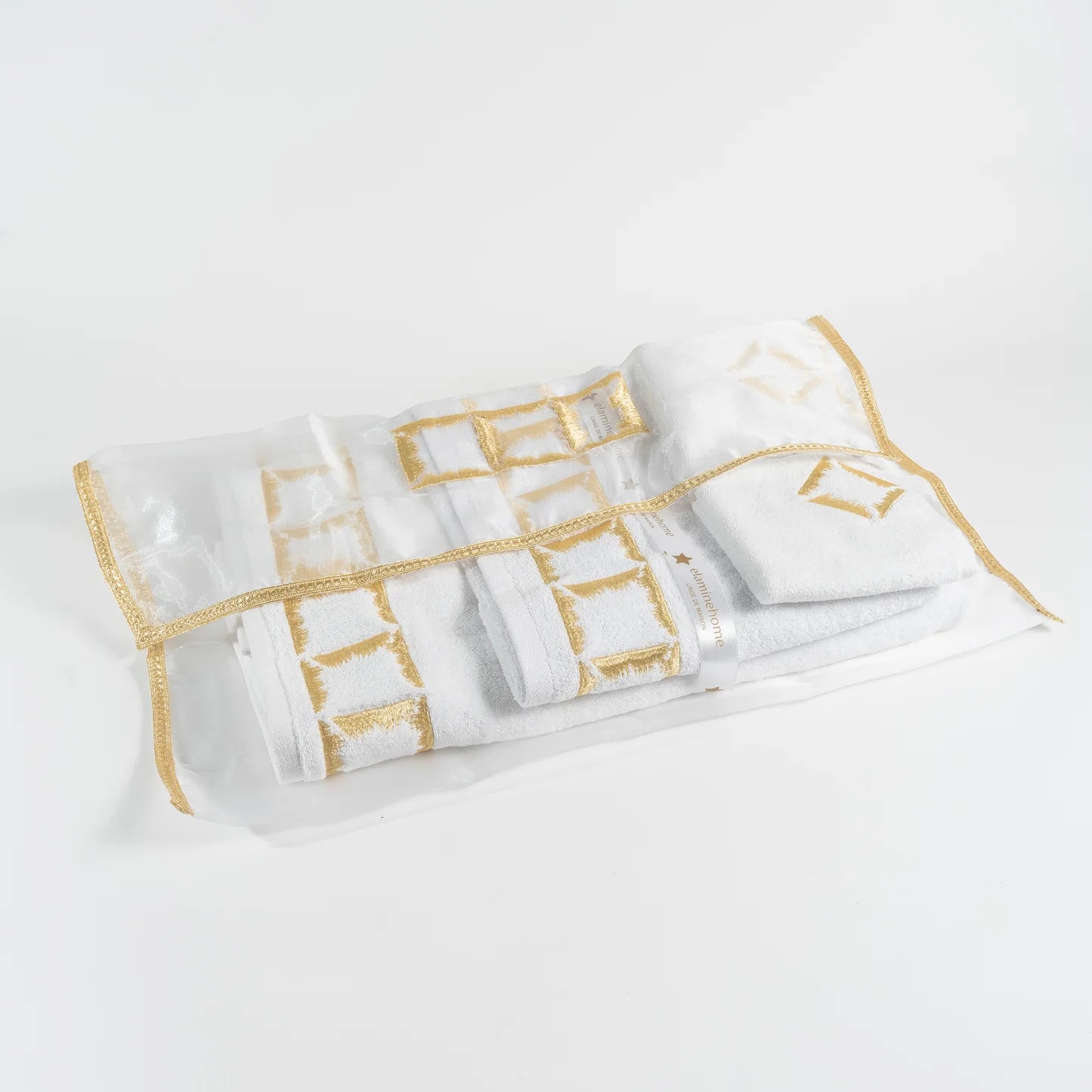 Ensemble de serviettes brodées – Collection Prestige