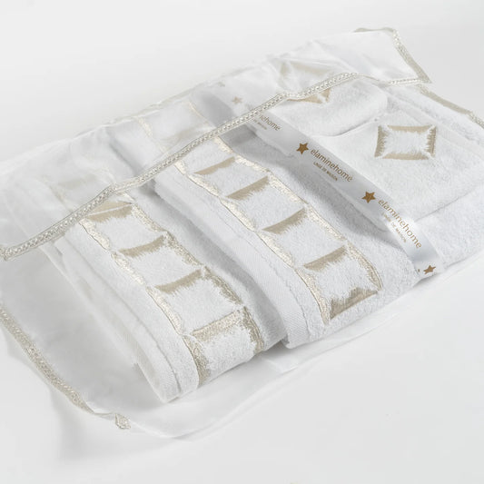 Ensemble de serviettes brodées – Collection Prestige