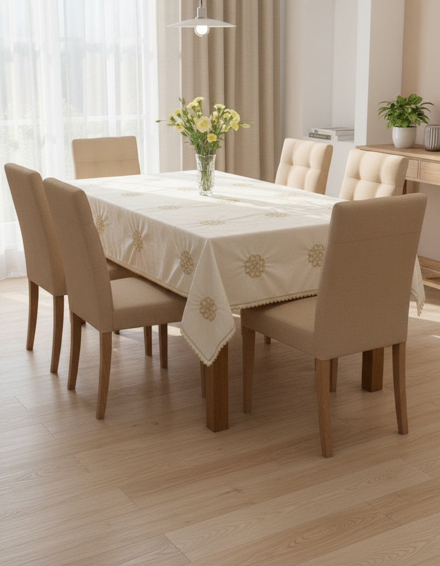 Nappe brodée rectangulaire - Collection Fleur de lys revisitée