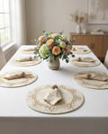 Sets de table rond brodés - Collection Terre lumineuse