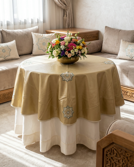 Nappe brodée similicuir - Collection Zellija Assilya