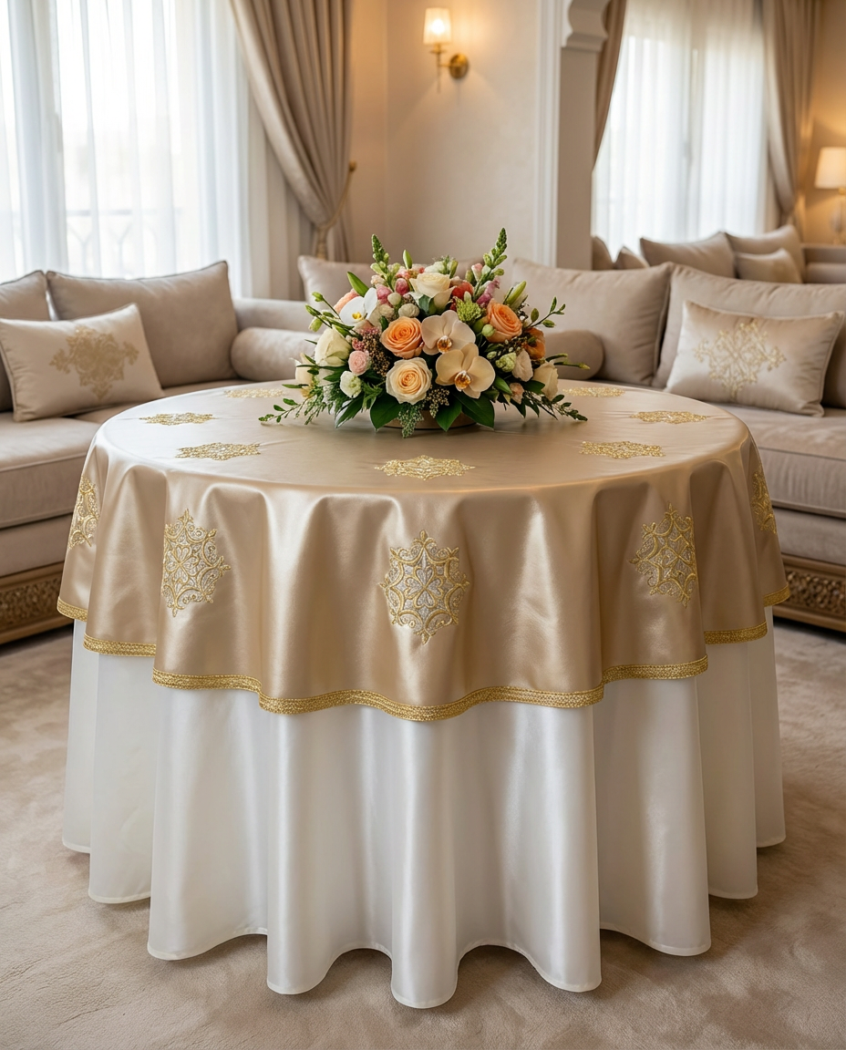 Nappe brodée similicuir - Collection Warda