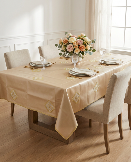 Nappe brodée similicuir - Collection Feuille de Laurier