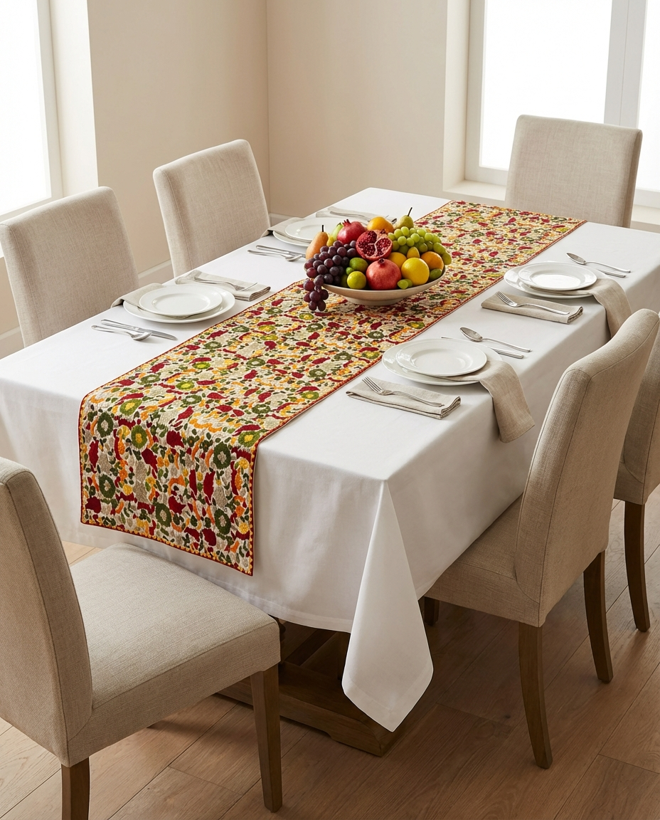 Chemin de table brodé - Collection Taajira Tetouania