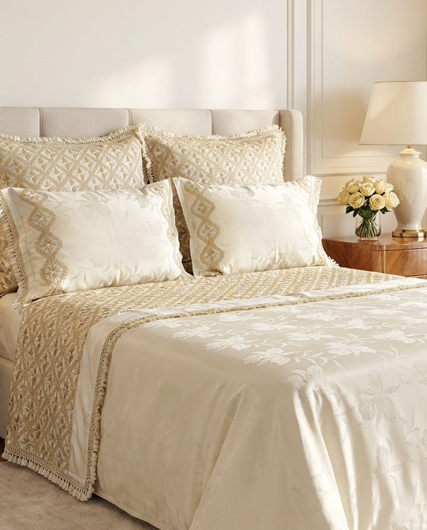 Parure de lit brodée - Collection Ghourza Rbati