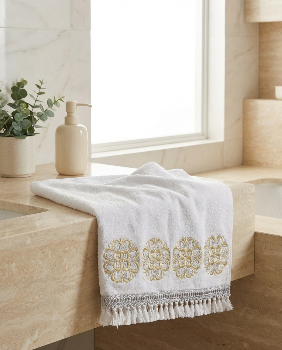 Serviette de bain 50x90cm - Collection Fleur de Lys (Tekrir)