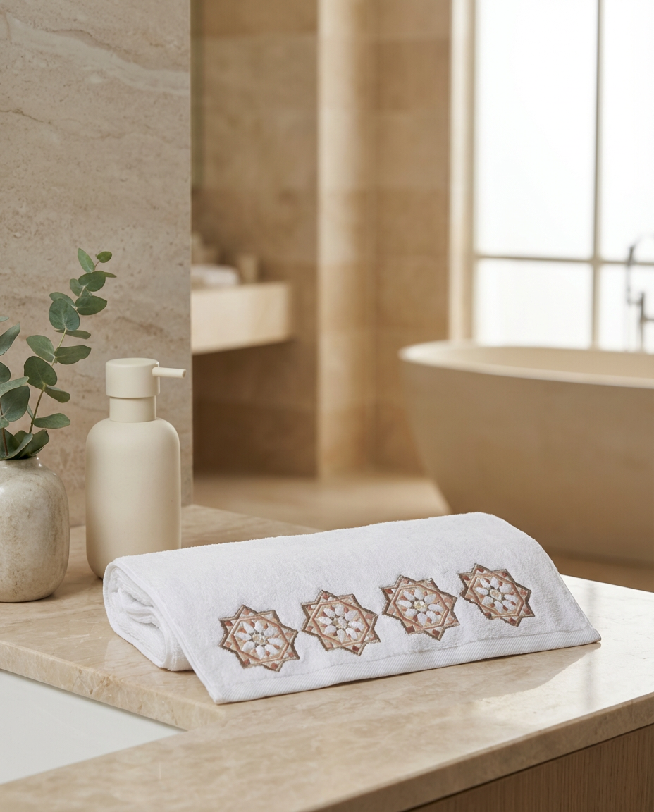 Serviette de bain 50x90cm - Collection Zellija Assilya