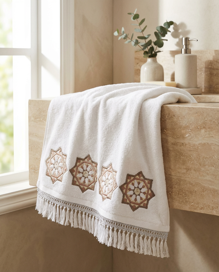 Serviette de bain 50x90cm - Collection Zellija Assilya (Tekrir)
