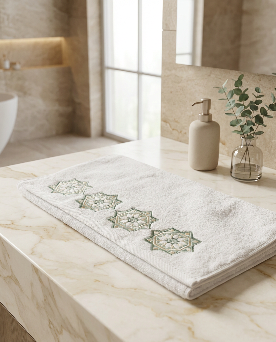 Serviette de bain 50x90cm - Collection Zellija Assilya