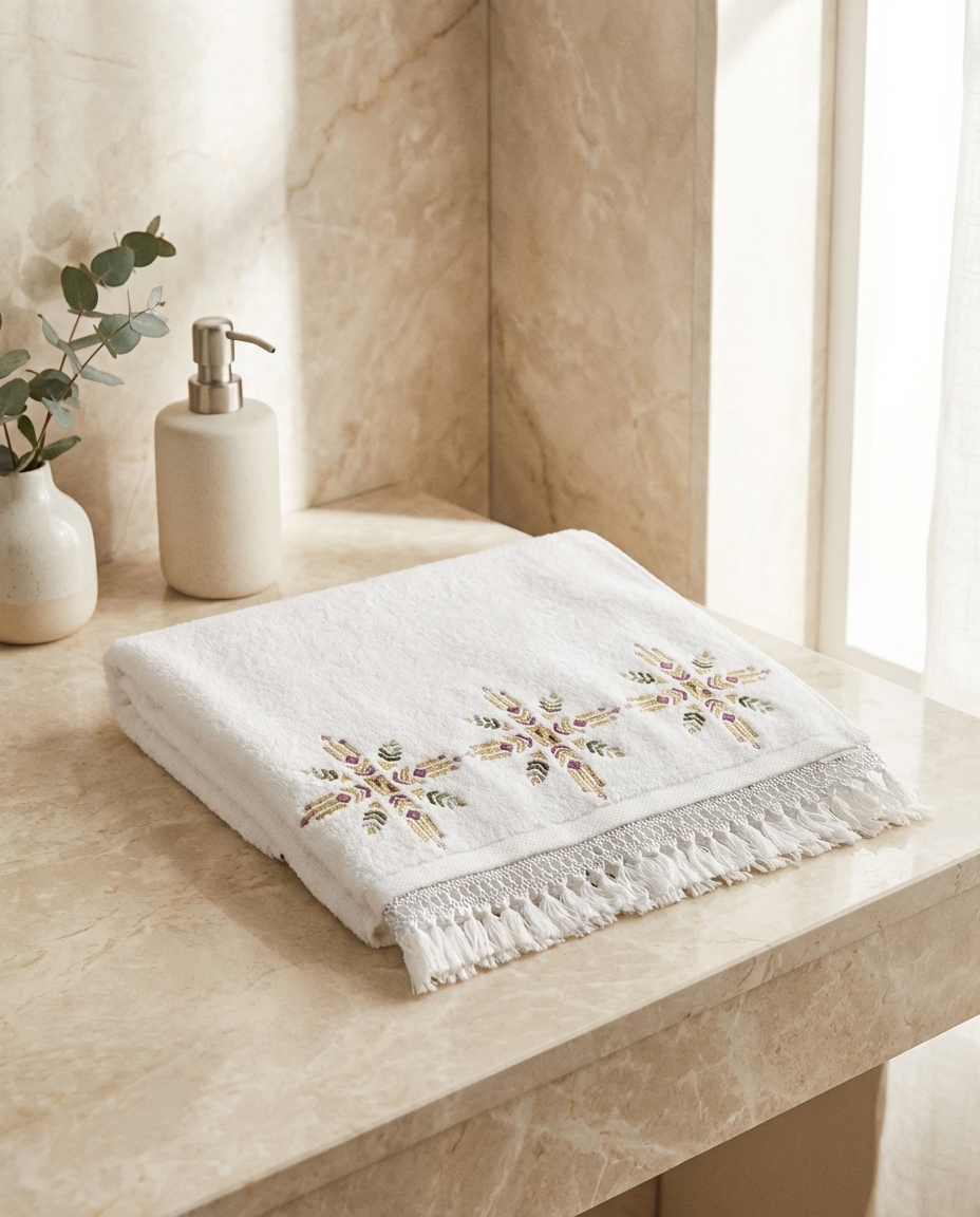 Serviette de bain 50x90cm - Collection Chelhaoui (Tekrir)