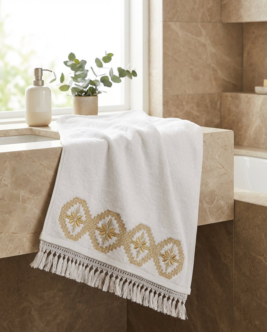 Serviette de bain 50x90cm - Collection Ghourza Rbati (Tekrir)