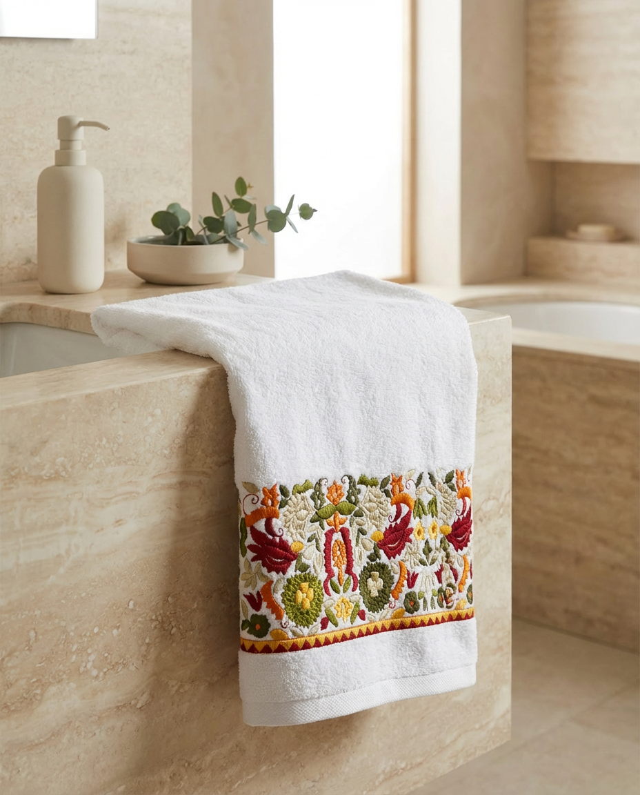 Serviette de bain 50x90cm - Collection Taajira Tetouania