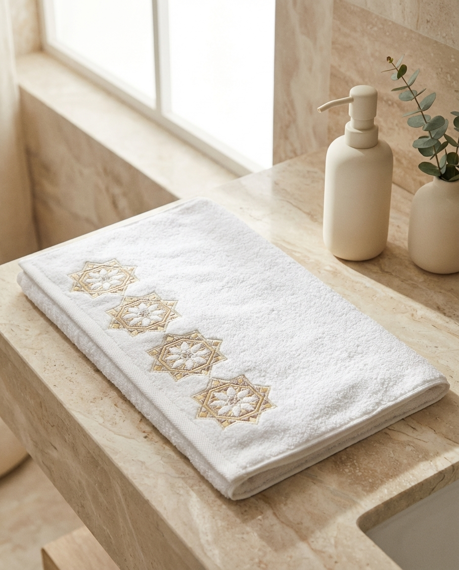 Serviette de bain 50x90cm - Collection Zellija Assilya