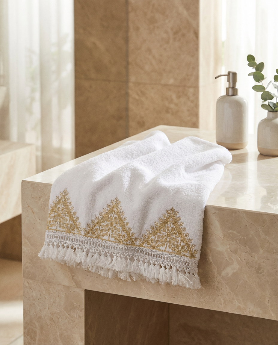 Serviette de bain 50x90cm - Collection Ghourza (Tekrir)