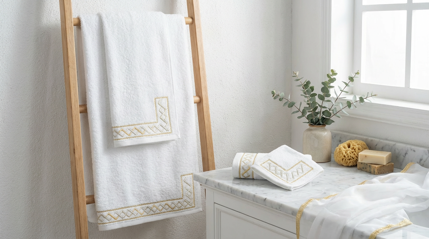 Ensemble de serviettes brodées – Collection Signature