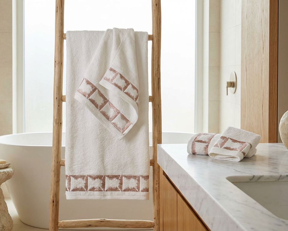Ensemble de serviettes brodées – Collection Prestige