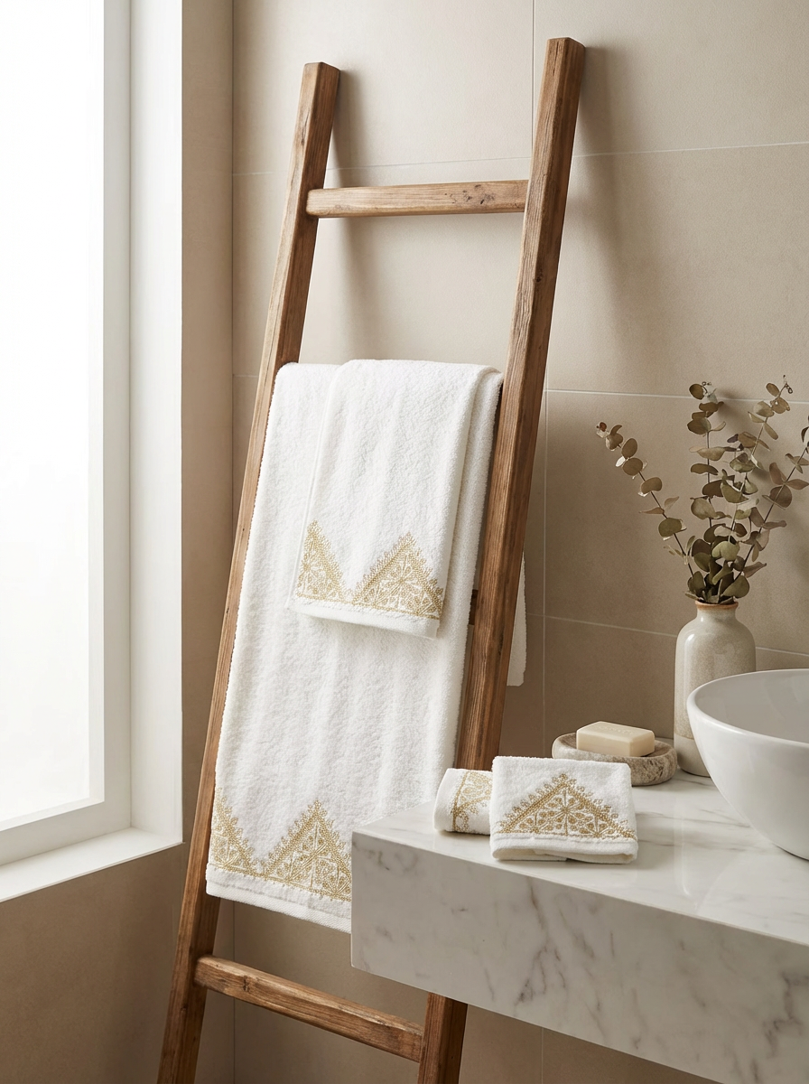 Ensemble de serviettes brodées – Collection Ghourza Traditionnelle